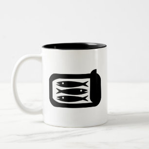 2 Couleurs Tasse de pictogramme de sardines
