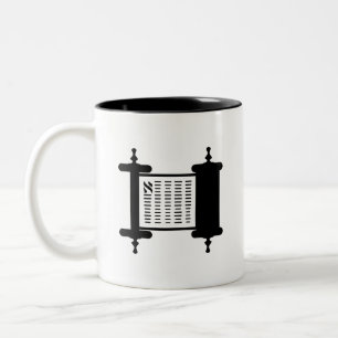 2 Couleurs Tasse de pictogramme de "Torah"