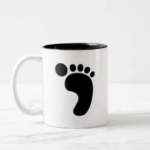 2 Couleurs Tasse de pictogramme d'empreinte de pas