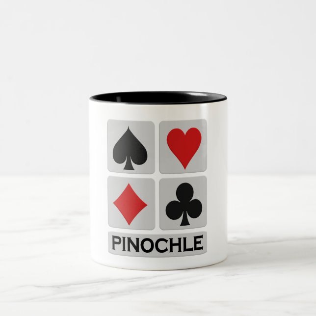 2 Couleurs Tasse de Pinochle - choisissez le style et la (Centre)