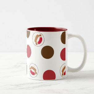 2 Couleurs Tasse de pois de singe de chaussette (Red&Brown)