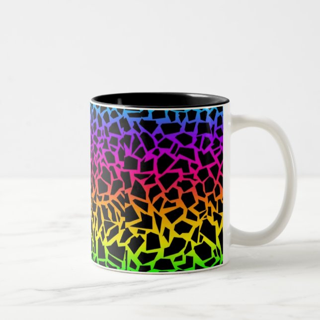 2 Couleurs Tasse de poster de animal d'arc-en-ciel (Droit)