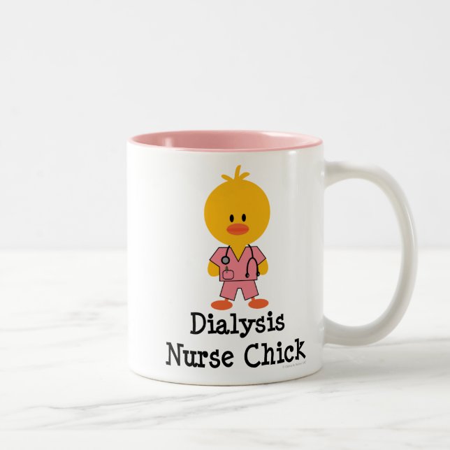 2 Couleurs Tasse de poussin d'infirmière de dialyse (Droit)