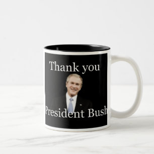 2 Couleurs Tasse de président Bush de Merci