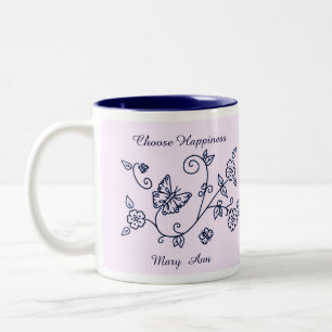 2 Couleurs Tasse de rappel Papillon Rose
