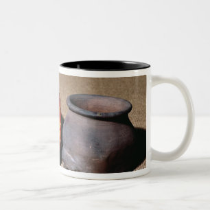 2 Couleurs Tasse de Redware et plat, c.1780