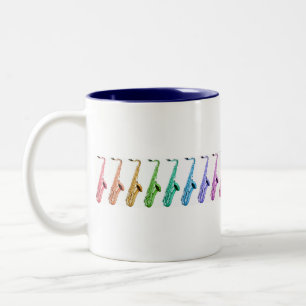 2 Couleurs Tasse de saxophones d'arc-en-ciel