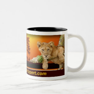 2 Couleurs Tasse de scène de safari avec le lion CUB et le