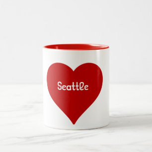 2 Couleurs Tasse de Seattle de coeur