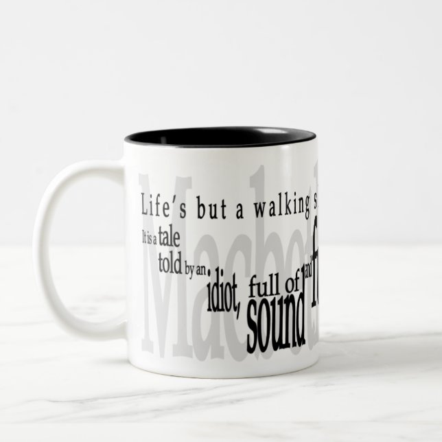 2 Couleurs Tasse de Shakespeare de la "vie mais d'une ombre (Gauche)