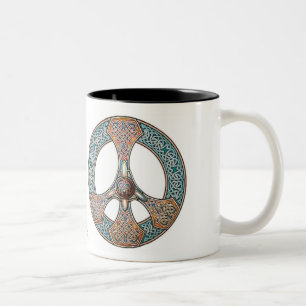 2 Couleurs Tasse de signe de paix de Knotwork