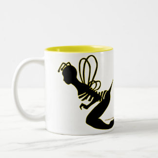 2 Couleurs Tasse de silhouette de fille d'abeille
