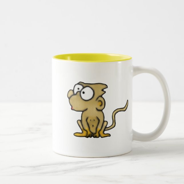 2 Couleurs Tasse de singe de bande dessinée (Droit)