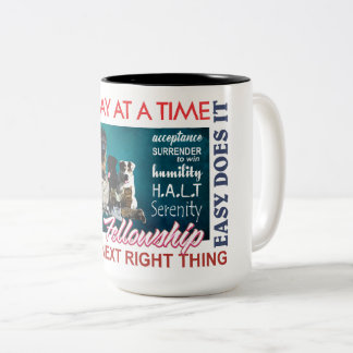 2 Couleurs tasse de slogan de fellowship de rétablissement 25