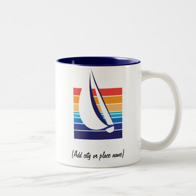 2 Couleurs Tasse de Square_Namedrop de couleur de bateau (Droit)