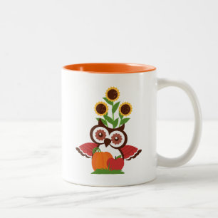2 Couleurs Tasse de tasse de café de conception de hibou