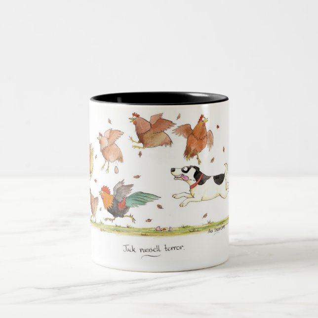 2 Couleurs Tasse "de terreur de Jack Russell" (Centre)
