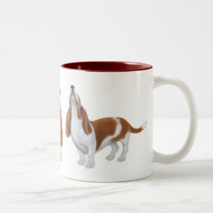 2 Couleurs Tasse de ton des chiens de basset deux