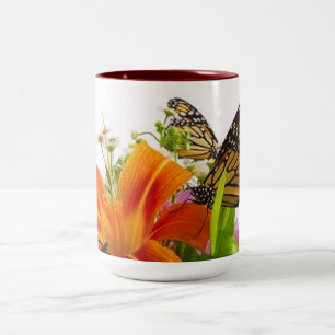 2 Couleurs Tasse de ton du papillon deux de fleur