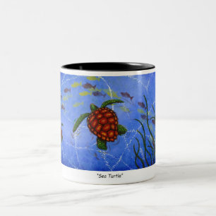 2 Couleurs Tasse "de tortue de mer" par l'artiste John Donato