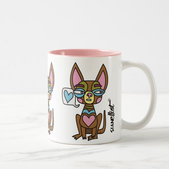 2 Couleurs Tasse de trio de chiwawa (Droit)