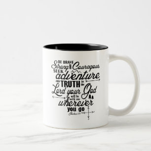 2 Couleurs Tasse de vers de bible de 1:9 de Joshua