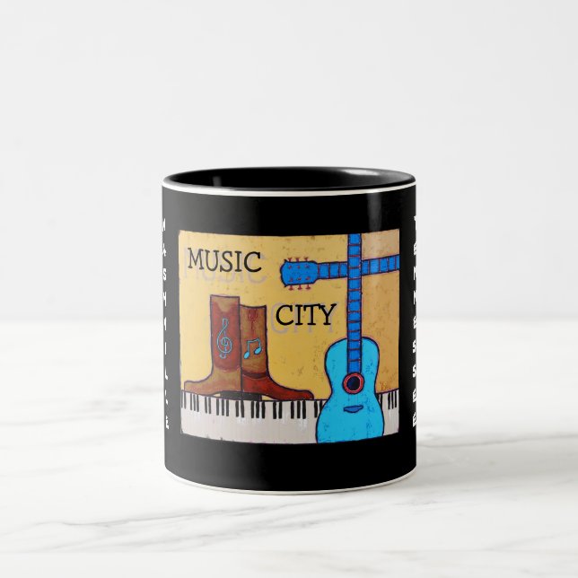 2 COULEURS TASSE DE VILLE DE MUSIQUE (Centre)