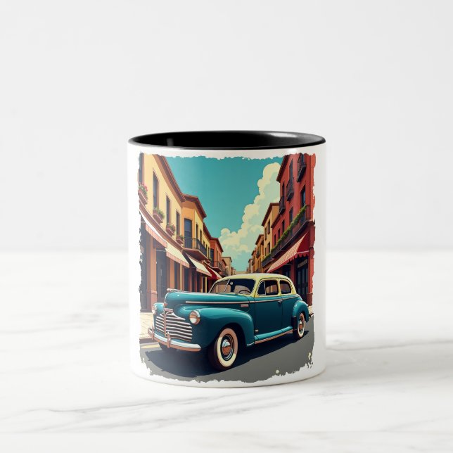 2 Couleurs Tasse de voiture vintage des années 1940 (Centre)