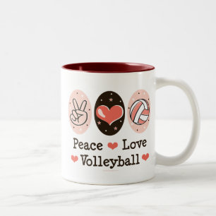 2 Couleurs Tasse de volleyball d'amour de paix