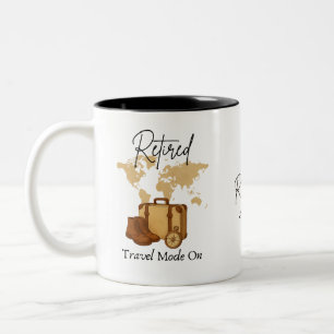 2 Couleurs Tasse de voyage Cadeau de retraite pour voyageurs