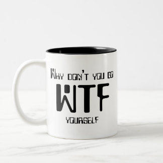 2 Couleurs Tasse de WTF - b&w de deux tons
