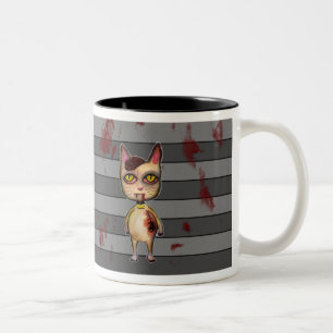 2 Couleurs Tasse d'éclaboussure de sang de chat de zombi