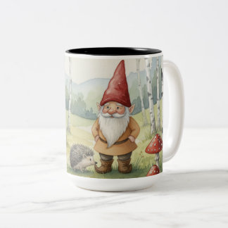 2 Couleurs Tasse décorée d'un gnome fantaisiste de forêt auto