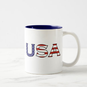 2 Couleurs Tasse d'étoiles et de rayures des Etats-Unis