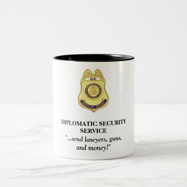 2 Couleurs Tasse diplomatique de service de sécurité - (Centre)