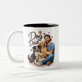 2 Couleurs Tasse Dog Dad Life – Tasse à café drôle pour les p