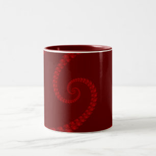 2 Couleurs Tasse Double Spirale Rouge Profond