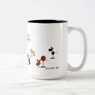 2 Couleurs Tasse drôle de bande dessinée de cheval et de