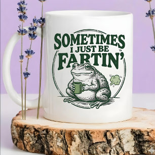 2 Couleurs Tasse drôle de grenouille qui péte Parfois je fais