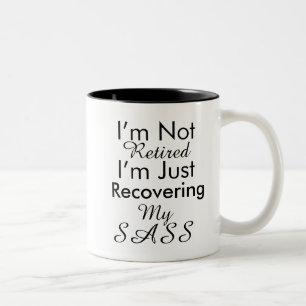 2 Couleurs Tasse drôle de retraite avec du sass