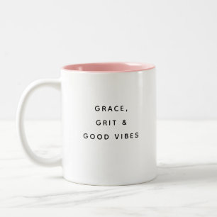 2 Couleurs Tasse drôle moderne Grace Grit & Good Vibes