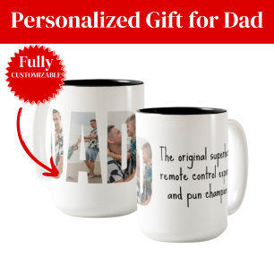 2 Couleurs Tasse Drôle pour Papa – Super-héros Original et Ch