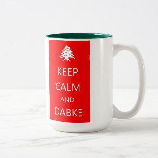 2 Couleurs Tasse du Liban GARDEZ de CALME et de DABKE ~