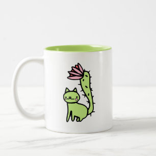 2 Couleurs Tasse d'usine de chat de cactus