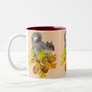 2 Couleurs Tasse Écureuil Glands