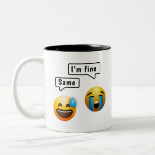 2 Couleurs Tasse Emoji Visage Sourire Mignon