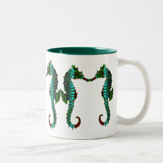 2 Couleurs Tasse en céramique verte d'hippocampes