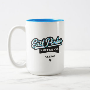 2 Couleurs Tasse est de tasse de café de logo de manuscrit d