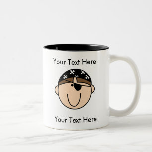 2 Couleurs Tasse faite sur commande de brun de pirate -