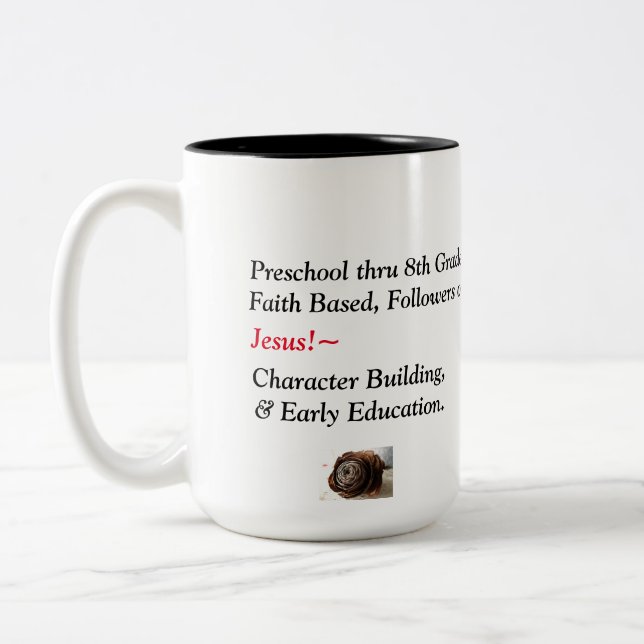 2 Couleurs Tasse faite sur commande de conception d'école (Gauche)